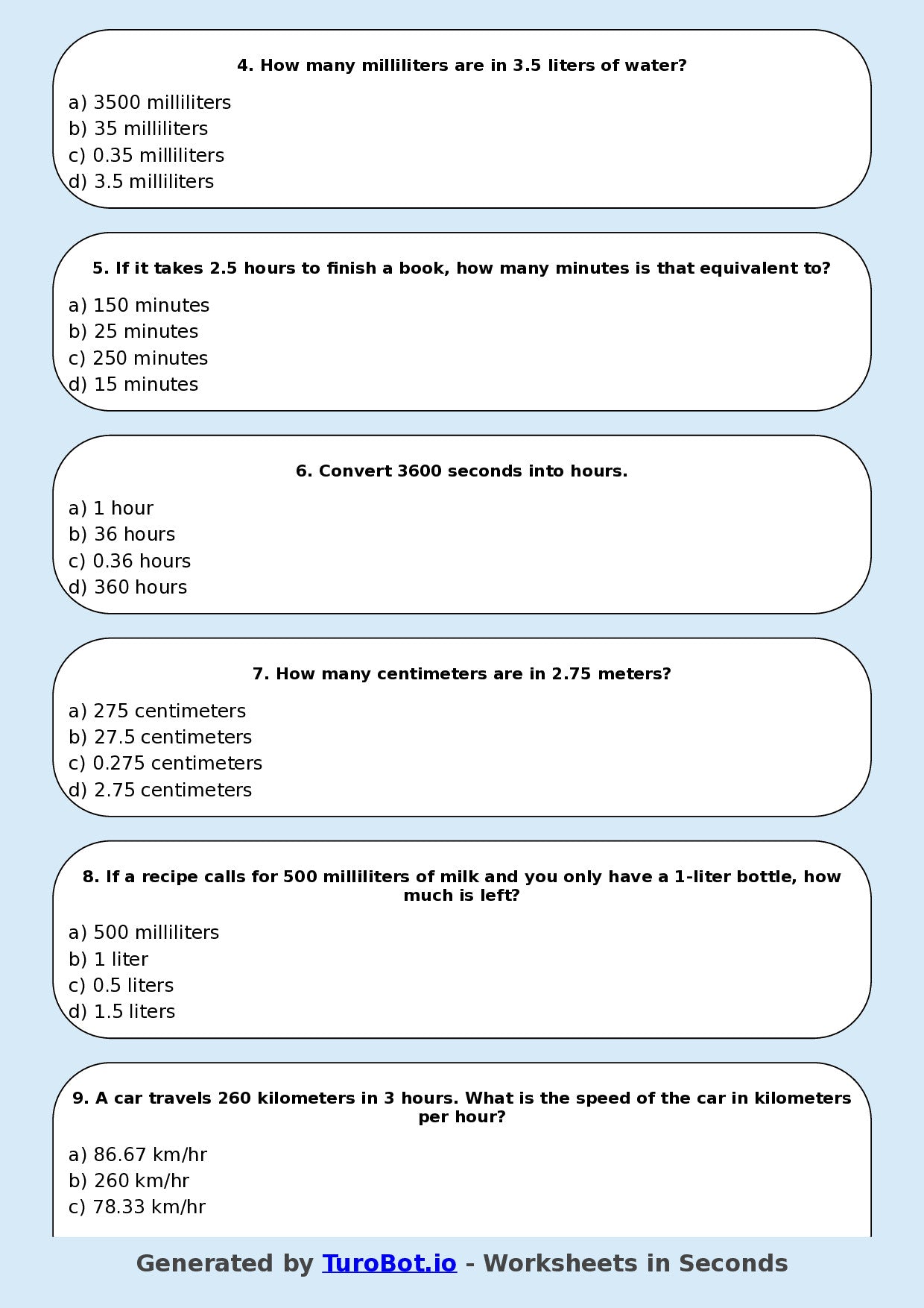 Math - Year 7 - Converting Units of Measurement