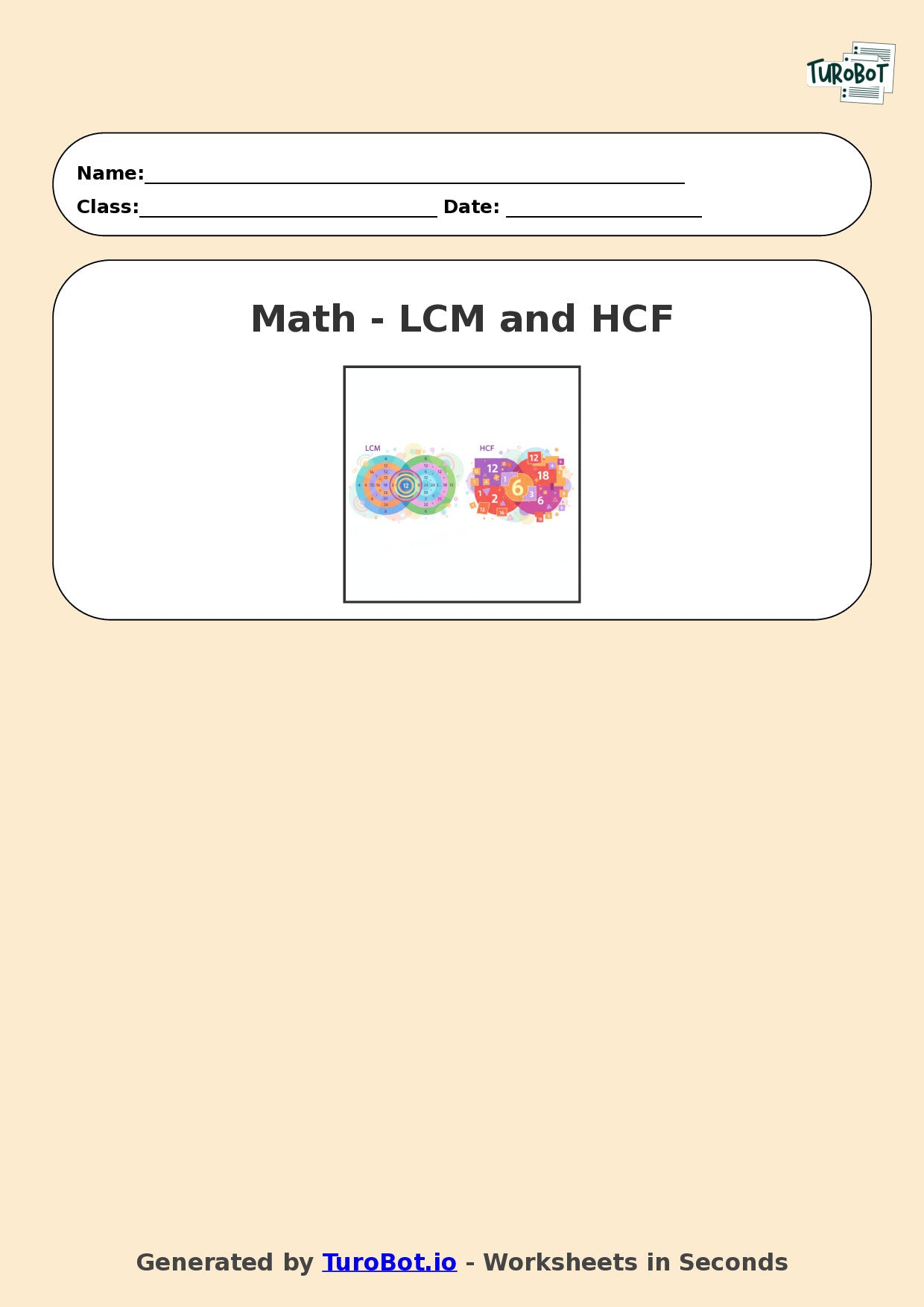 Year 7 Math Worksheet – LCM and HCF