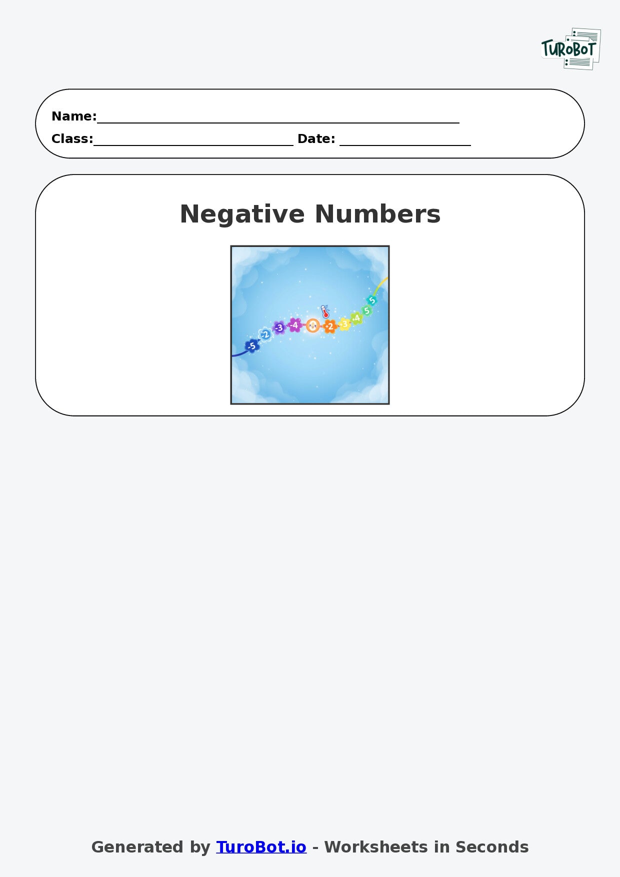 Year 7 Math Worksheet – Negative Number Word Problems
