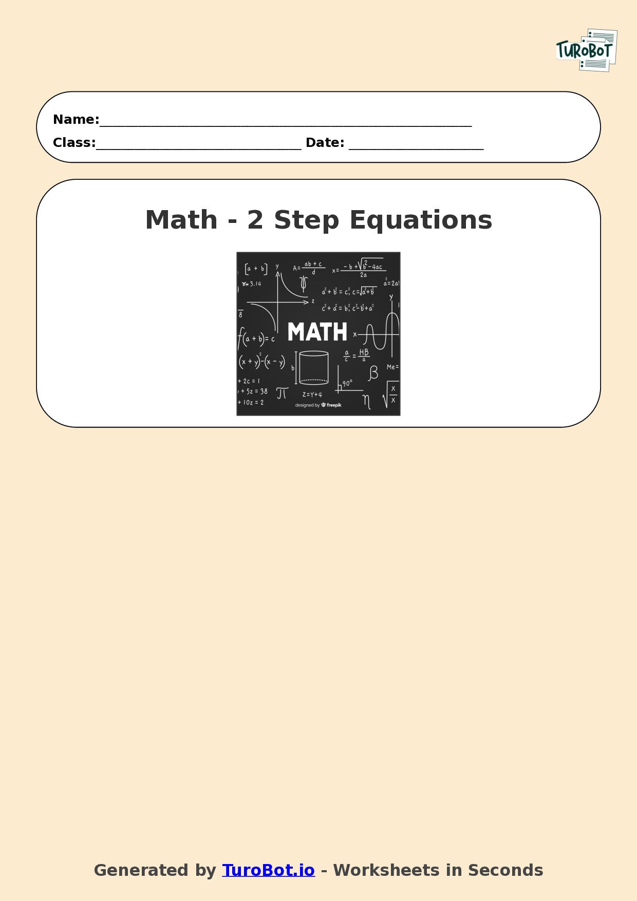 Math - Year 7 - Two Step Equations