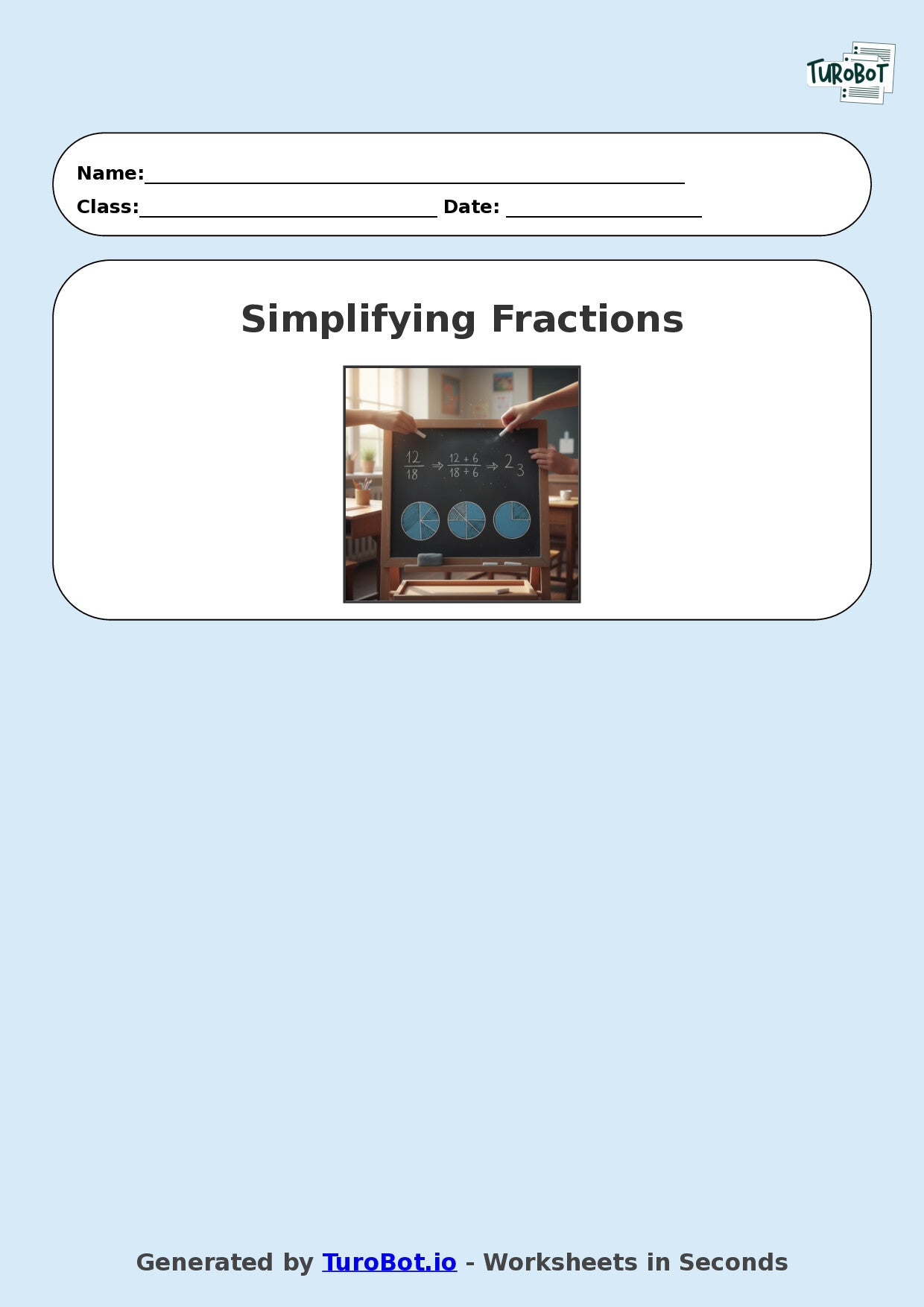Year 8 Math Multiple Choice Worksheet – Simplifying Fractions