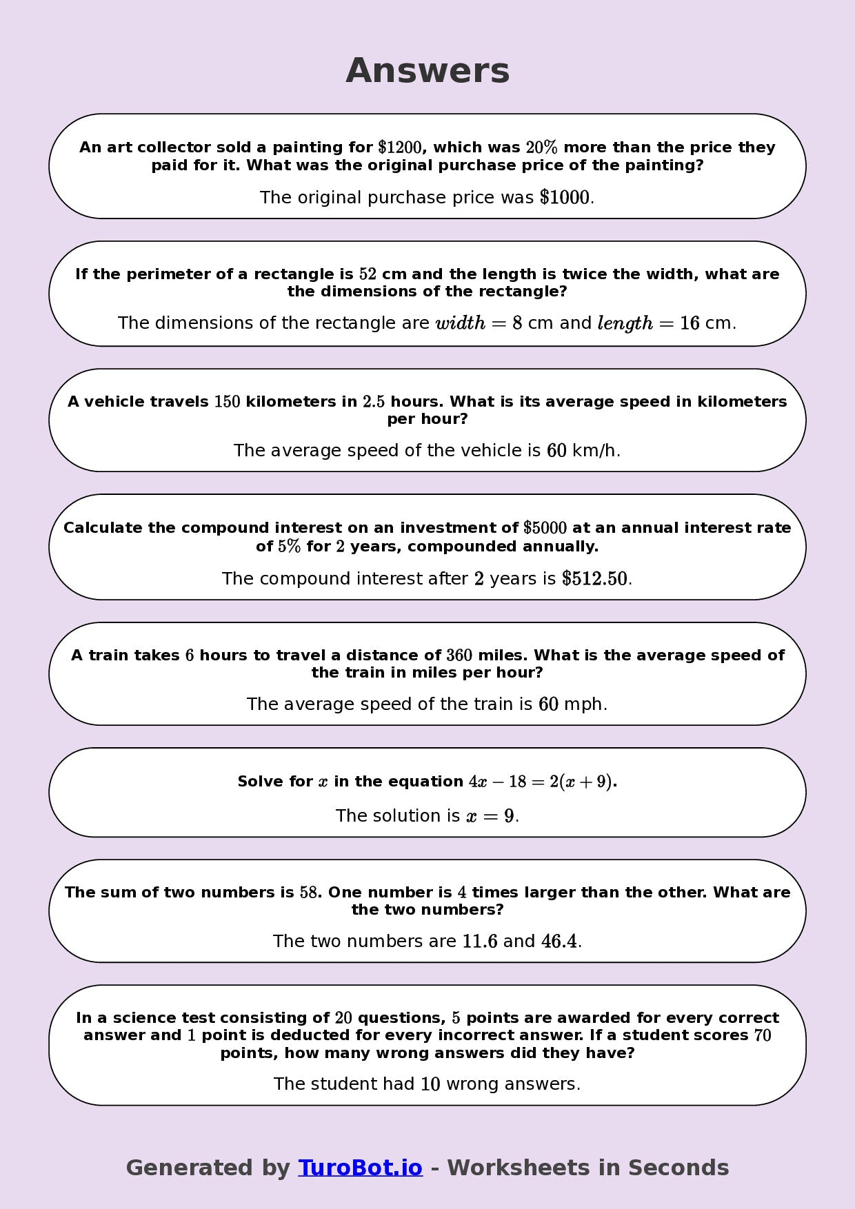 Year 9 Math Mixed Operations Word Problems