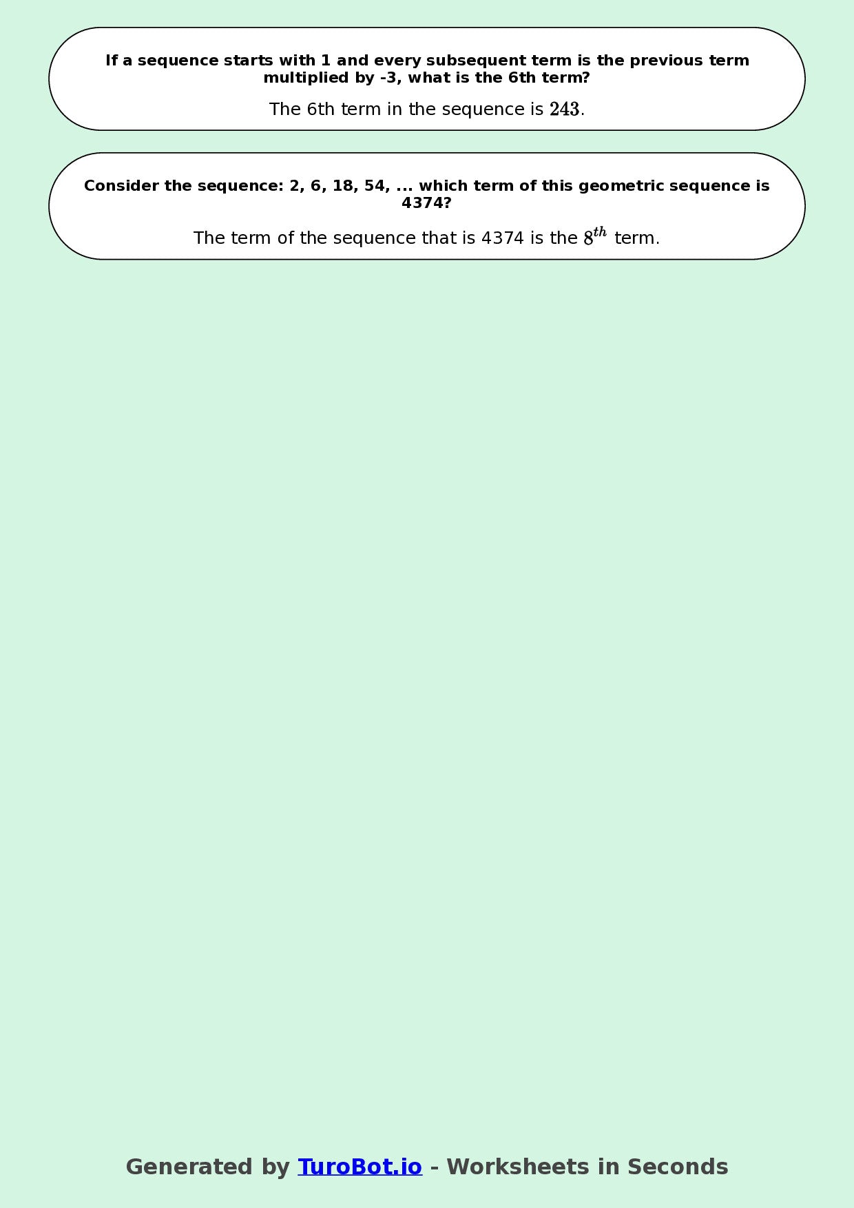 Year 9 Math Multiple Choice Worksheet – Number Patterns and Sequences 2