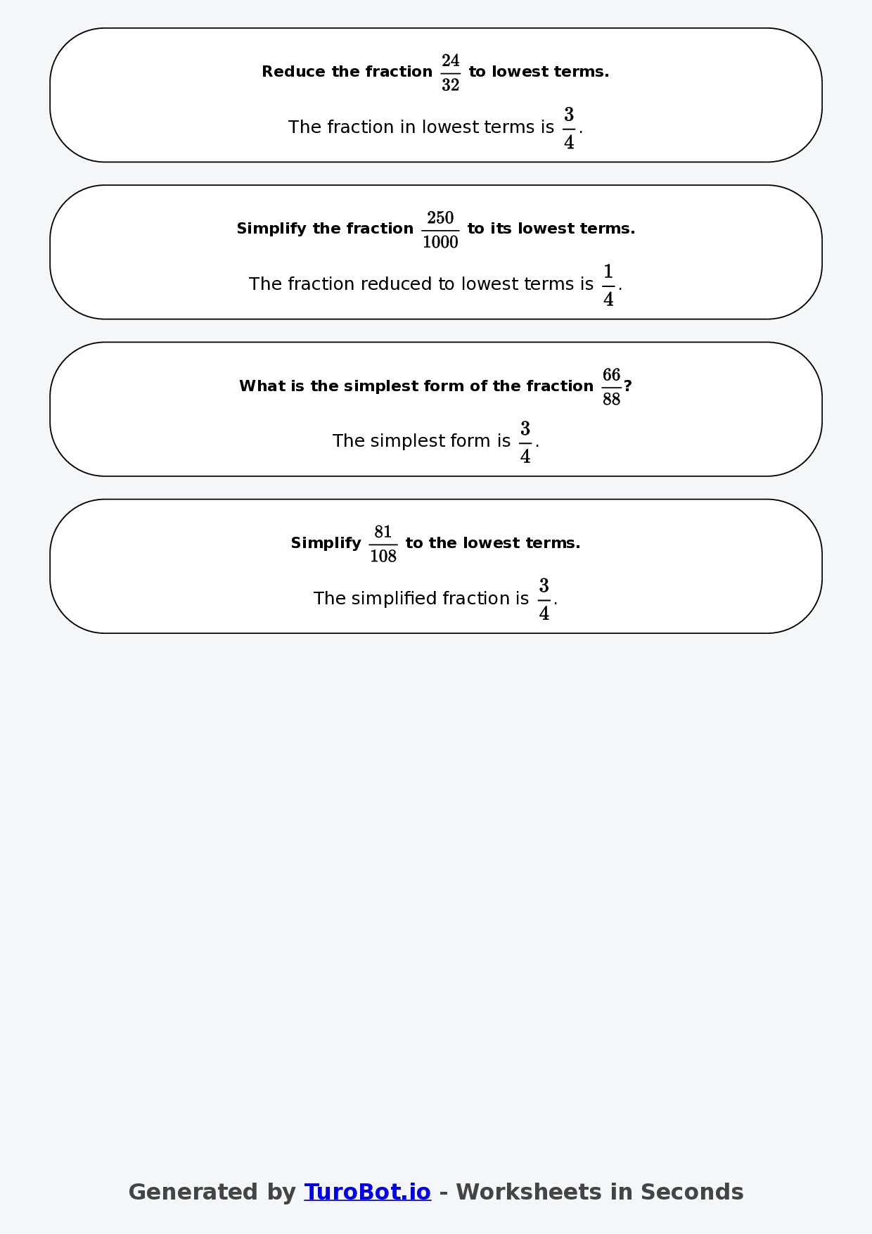 Year 9 Math Worksheet – Simplifying Fractions 2