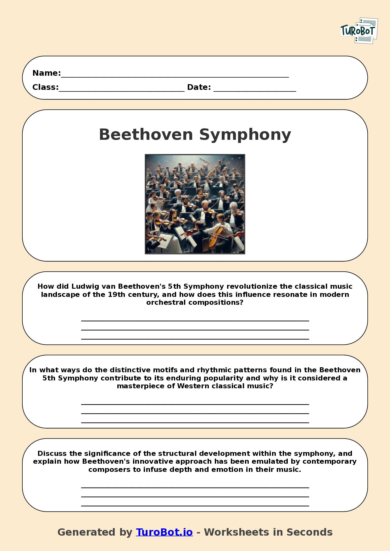 Music - Year 10 - Beethoven Symphony