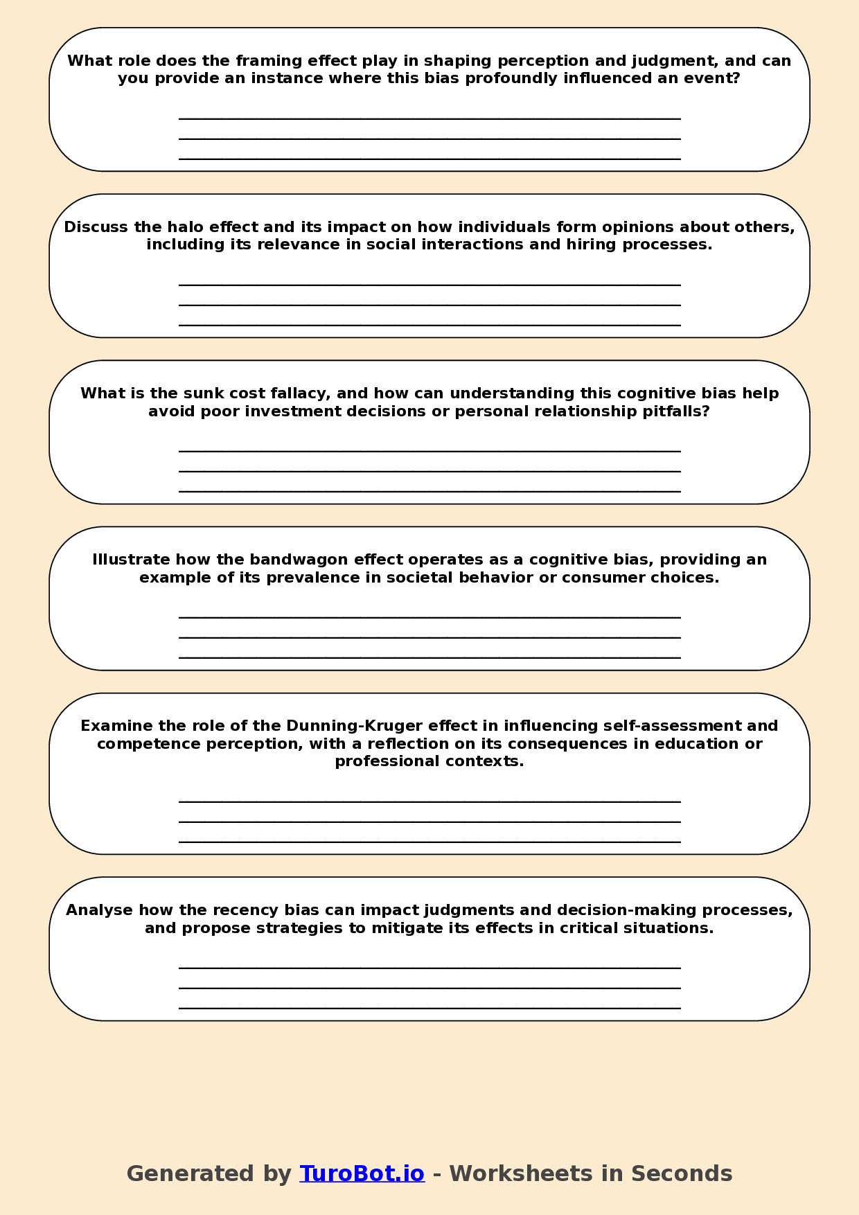Psychology - Year 10 - Cognitive Biases