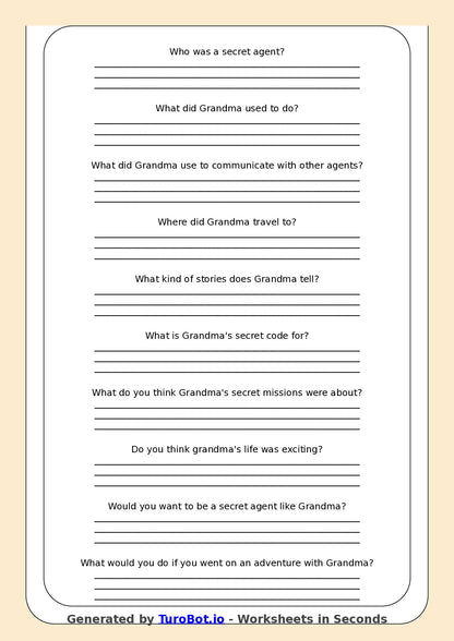 Reading Comprehension - Year 3 - My Grandma Was a Secret Agent