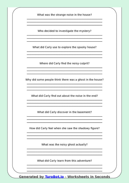Reading Comprehension - Year 3 - The Case of the Noisy Ghost