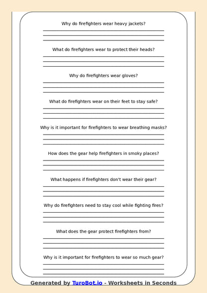 Reading Comprehension - Year 3 - Why Firefighters Wear So Much Gear