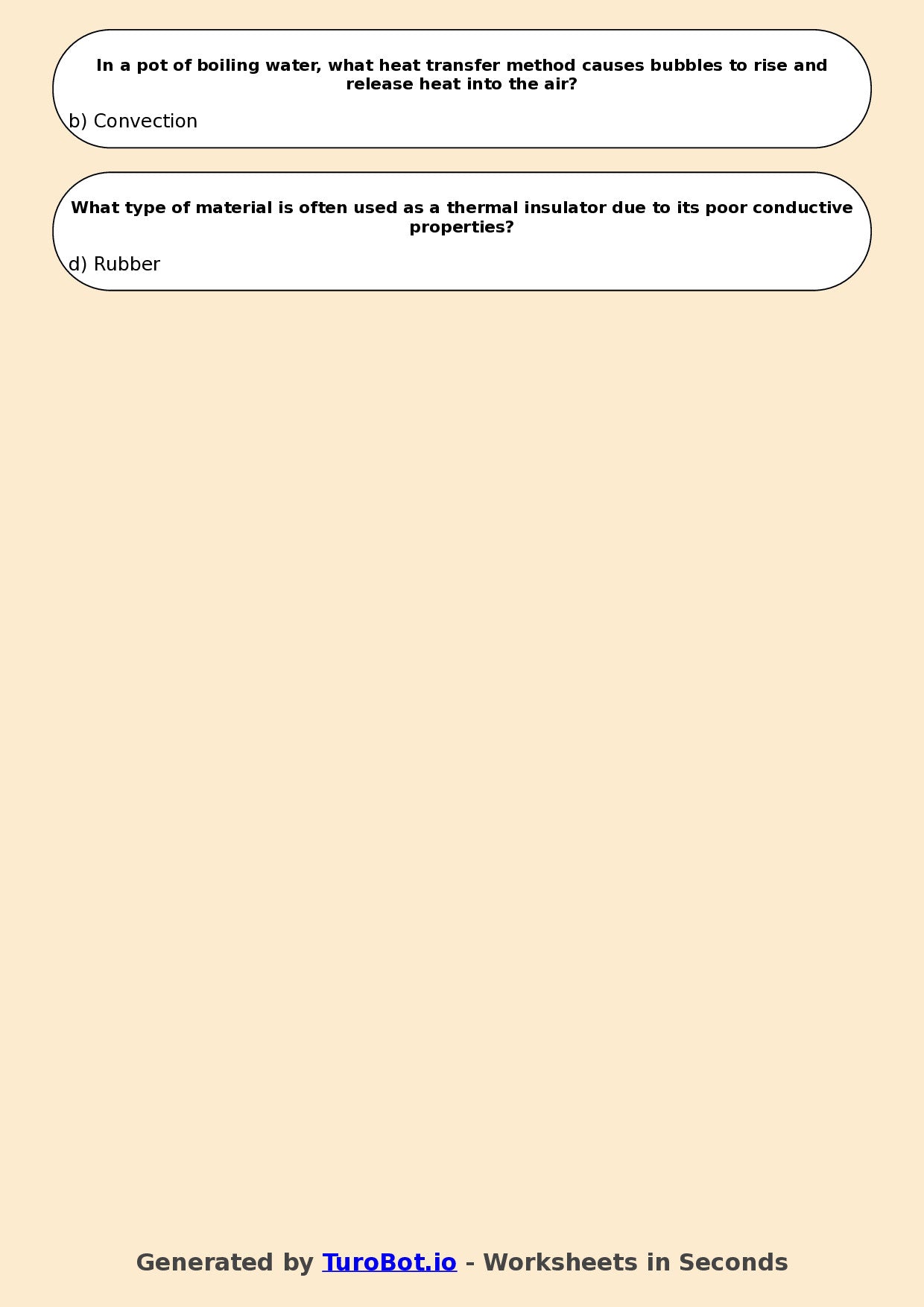 Year 7 Science Multiple Choice Worksheet – Heat Transfer Methods