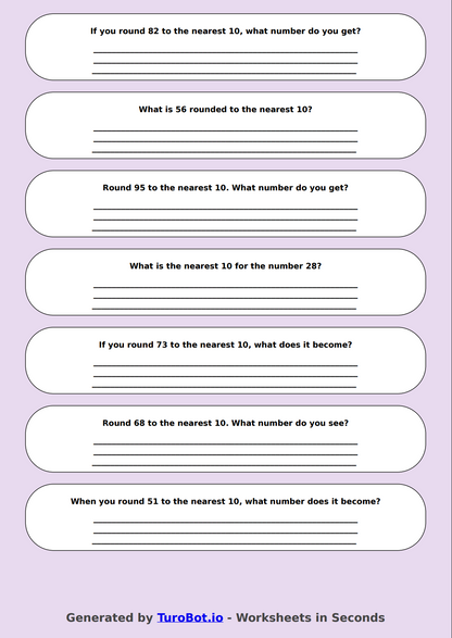 Math - Rounding to the Nearest 10 - Year 3 - Rounding Round-Up 1