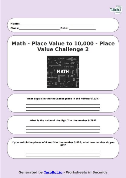 Math - Place Value to 1,000 - Year 3 - Place Value Challenge 2