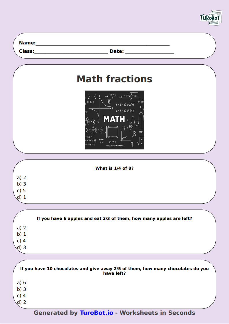 Math - Fractions of a Group - Year 3 - Fractions of a Set