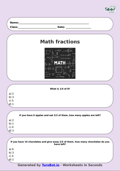 Math - Fractions of a Group - Year 3 - Fractions of a Set