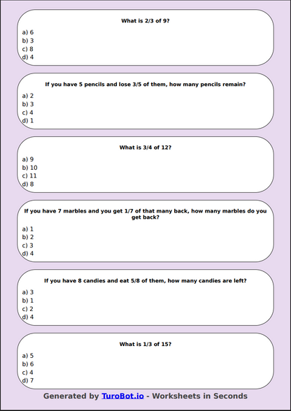 Math - Fractions of a Group - Year 3 - Fractions of a Set