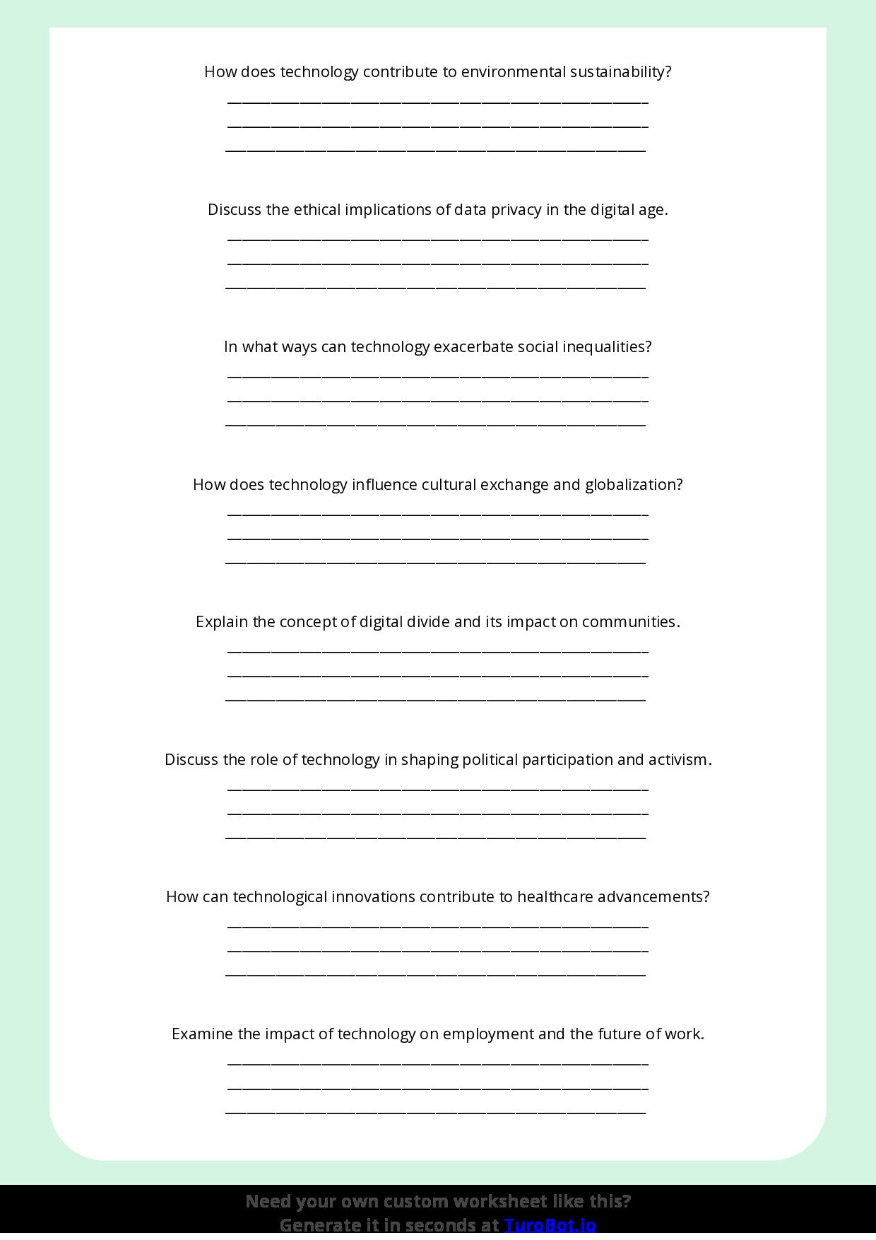 Free Worksheet - Year 8 Social Studies Technology and Society Benefits and Risks Multiple Choice