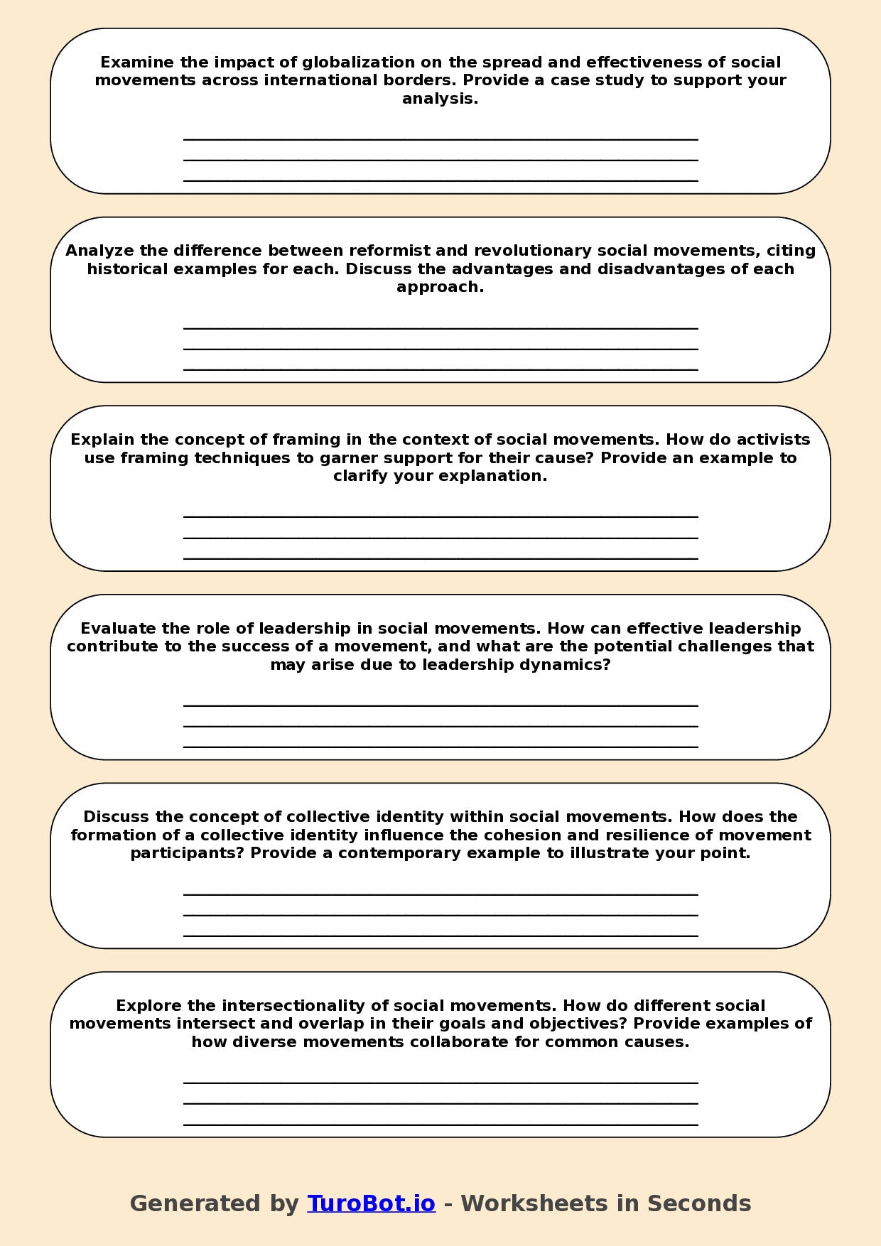 Sociology - Year 9 - Social Movements