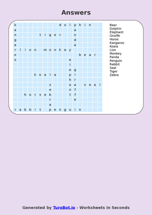 Vocabulary - Year 3 - Find a Word - Animals – Free Find a Word Worksheet