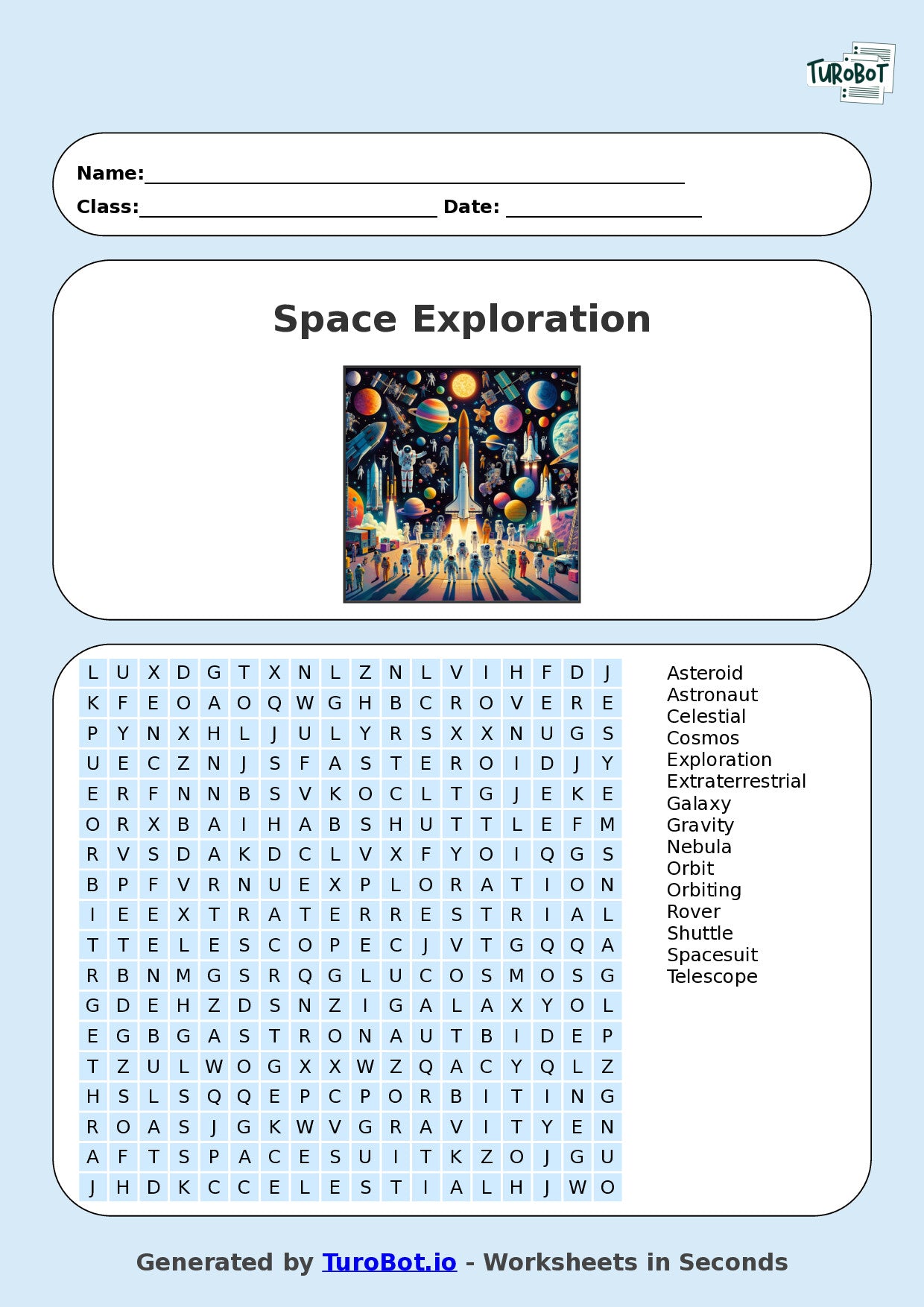 Vocabulary - Year 4 - Find a Word - Space Exploration – Free Find a Word Worksheet