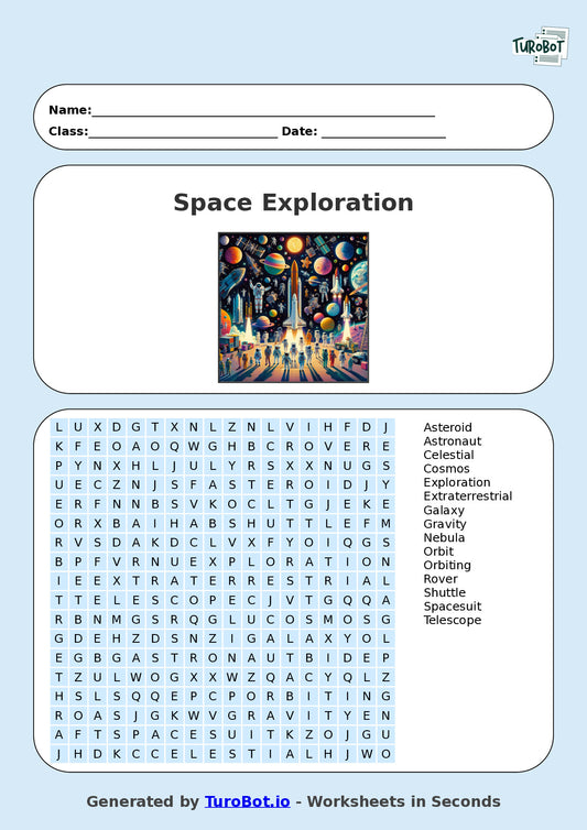 Vocabulary - Year 4 - Find a Word - Space Exploration – Free Find a Word Worksheet
